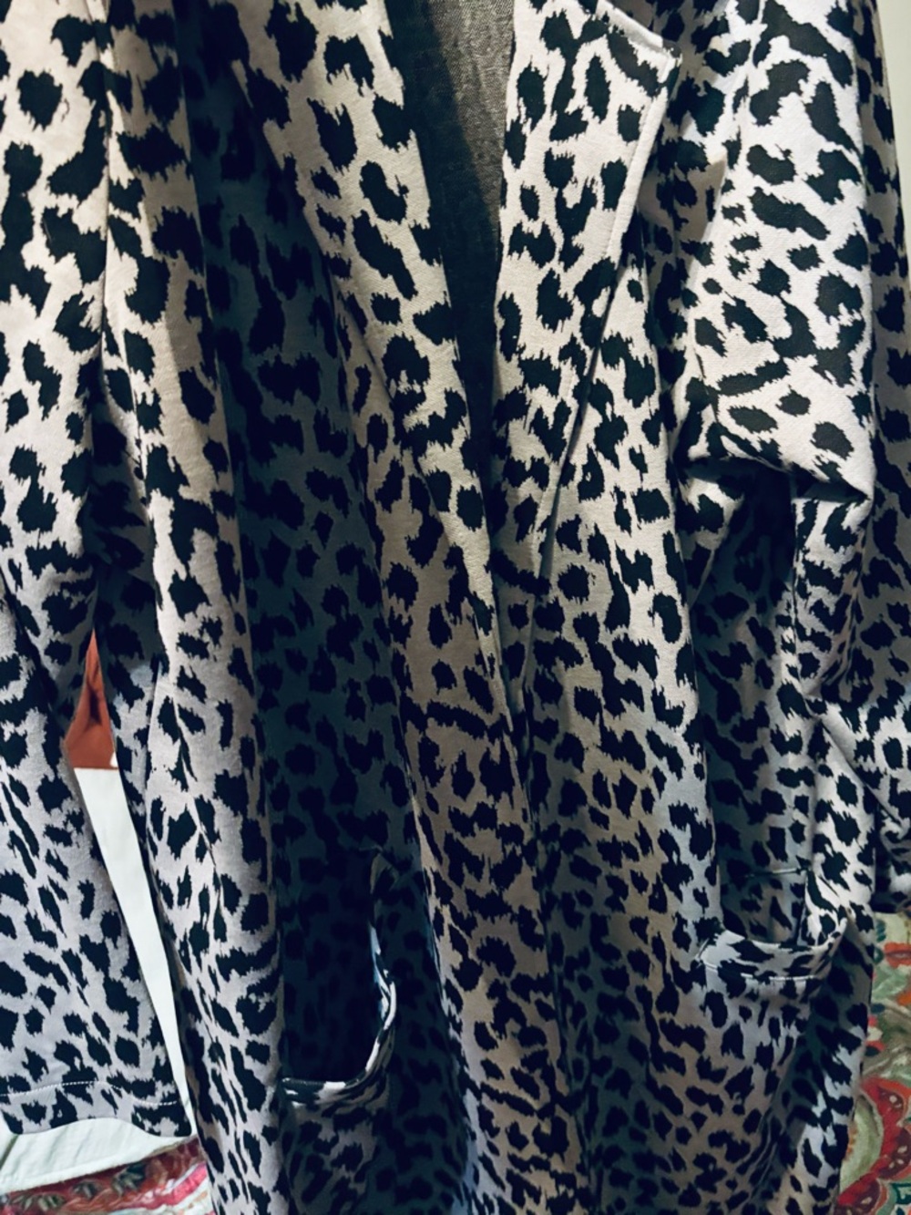 Maurices Black & Cream Leopard Print Blazer